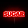 Bright neon 'SUGAR' sign from Brockhampton's iconic album cover in vibrant RGB