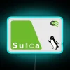Vibrant Suica Card LED Sign in Resin, Retro Glow Effect