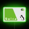 Unique colorful Suica Card inspired modern bedroom neon accent light