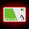 Suica Card Logo Illuminated Neon Sign in Vibrant Rainbow Colors