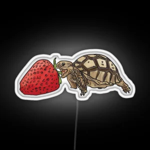 Sulcata Tortoise Vs Strawberry RGB Neon Sign