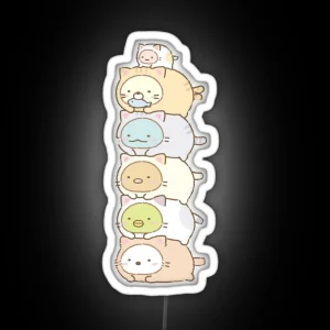 Sumikko Gurashi Characters Stacked RGB Neon Sign