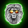 Vibrant summer lion neon sign adds bold pop color accents.