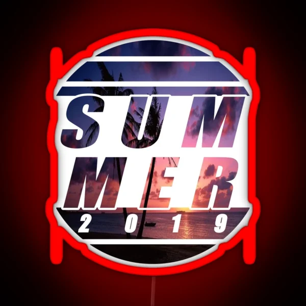 Summer Summer 2019 Sun Palm Tree Beach Holiday Fun RGB Neon Sign