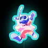 Colorful vibrant summery neon pyro rgb decorative room lighting sign