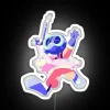 Eye-catching LED light display with vibrant summer-themed colorful neon accents