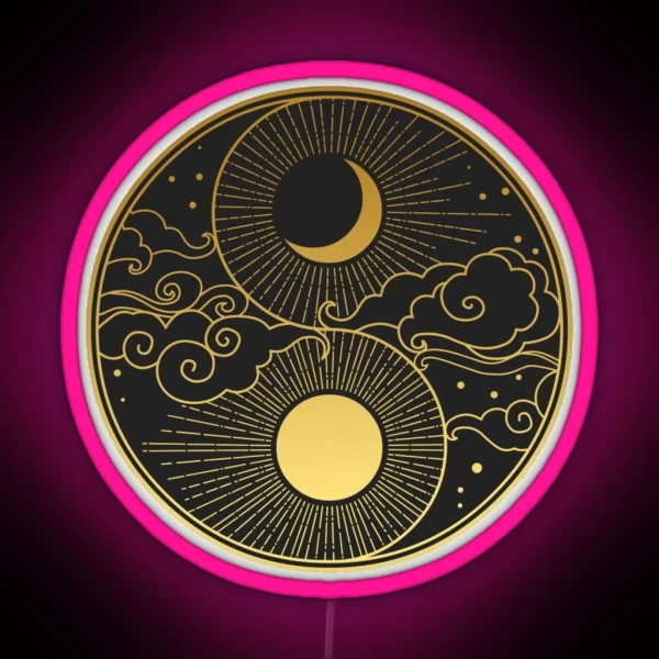 Sun And Moon Yin And Yang RGB Neon Sign