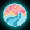 Beachy coastal vibes with customizable RGB color wave neon art