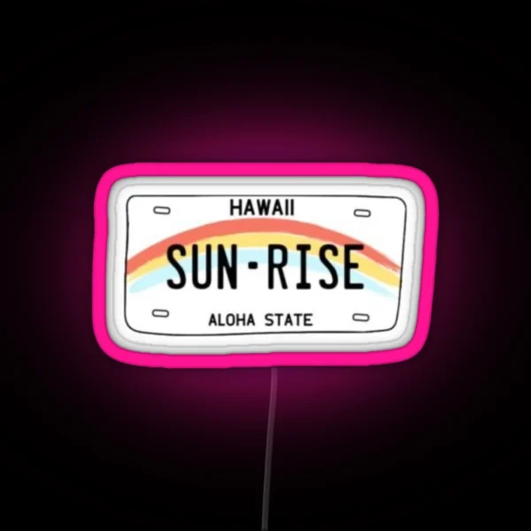 Sun Rise Hawaii License Plate RGB Neon Sign