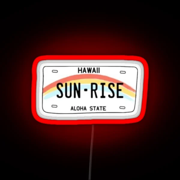 Sun Rise Hawaii License Plate RGB Neon Sign