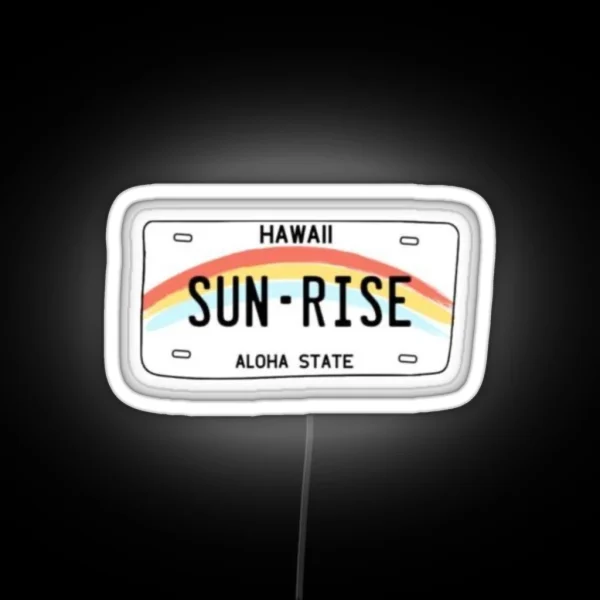 Sun Rise Hawaii License Plate RGB Neon Sign