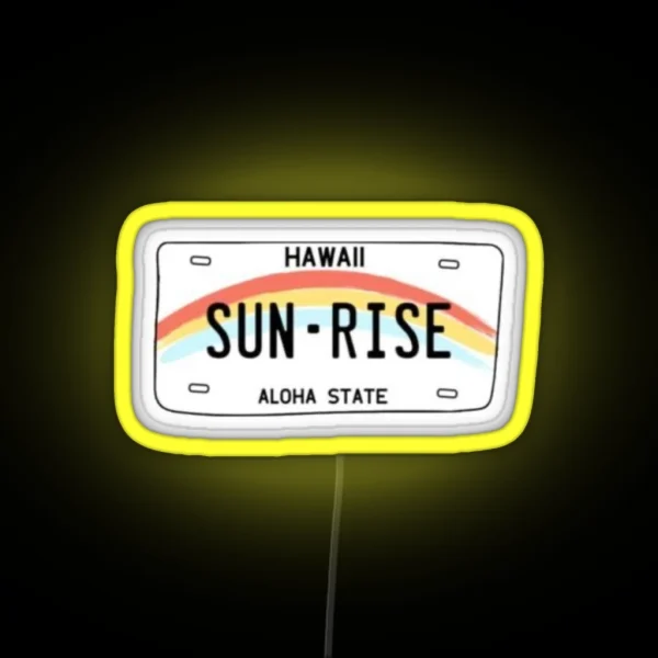 Sun Rise Hawaii License Plate RGB Neon Sign