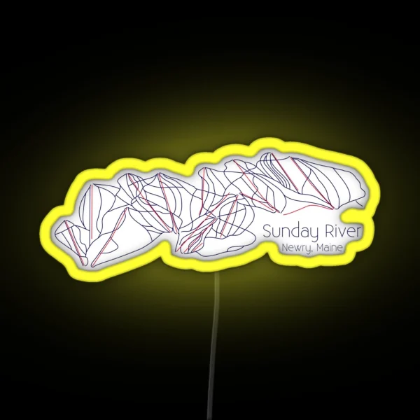 Sunday River Trail Map RGB Neon Sign