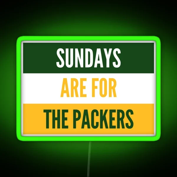 Sundays For The Packers RGB Neon Sign
