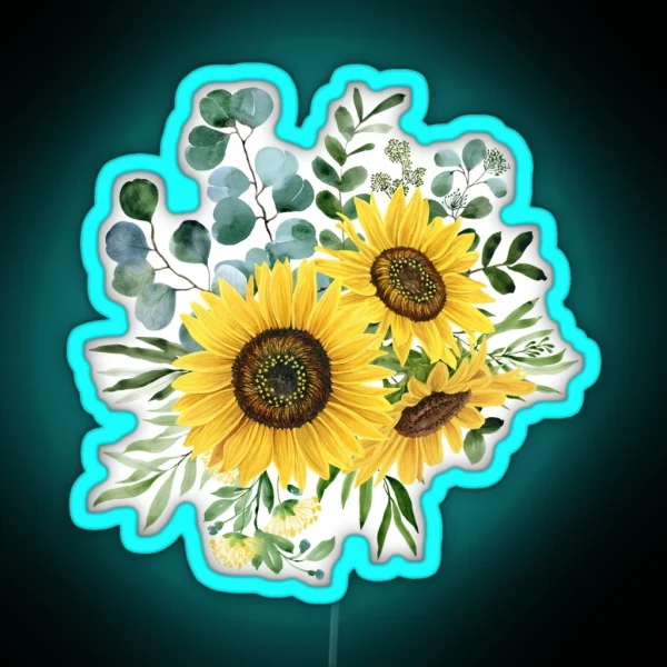 Sunflower And Eucalyptus RGB Neon Sign