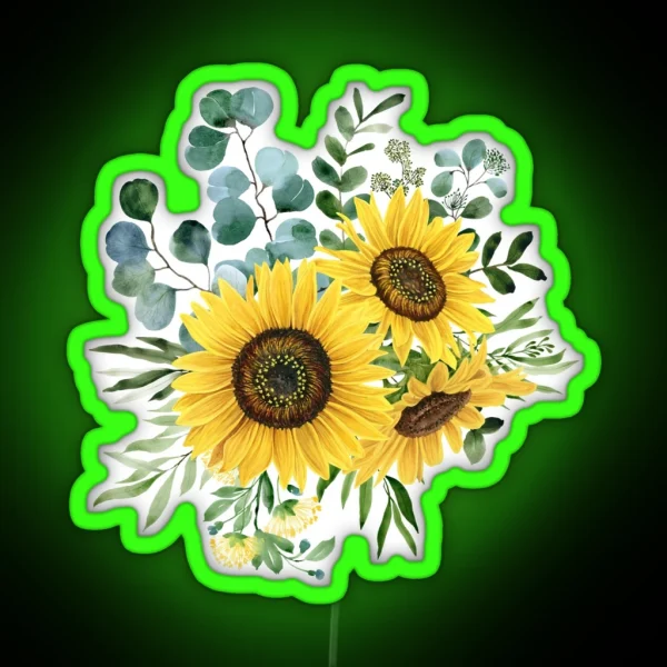 Sunflower And Eucalyptus RGB Neon Sign