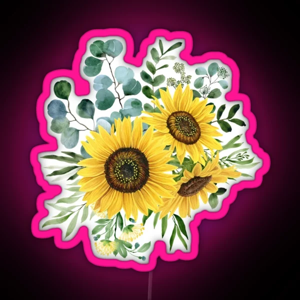 Sunflower And Eucalyptus RGB Neon Sign