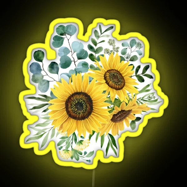 Sunflower And Eucalyptus RGB Neon Sign