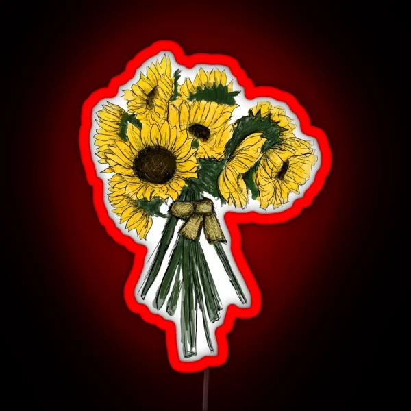 Sunflower Bouquet RGB Neon Sign