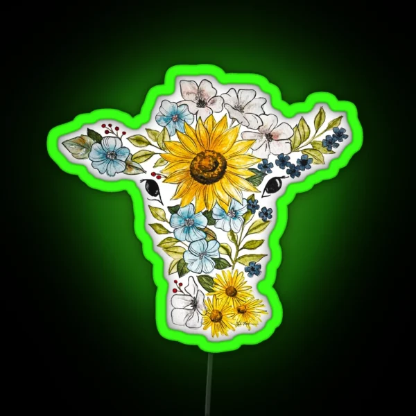 Sunflower Cow RGB Neon Sign