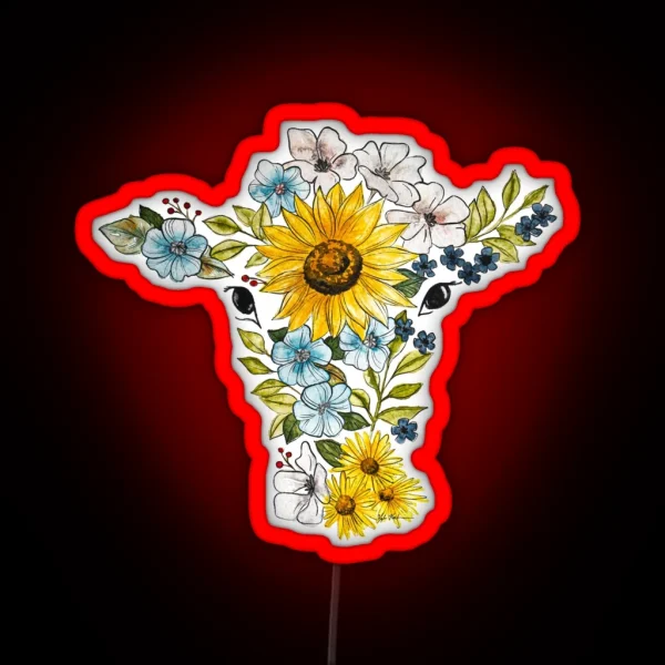Sunflower Cow RGB Neon Sign