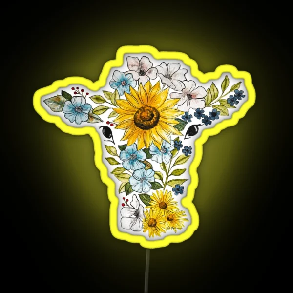 Sunflower Cow RGB Neon Sign