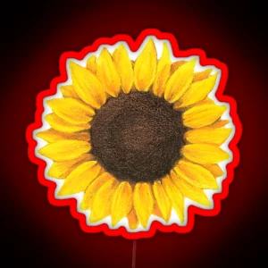 Sunflower Drawing RGB Neon Sign