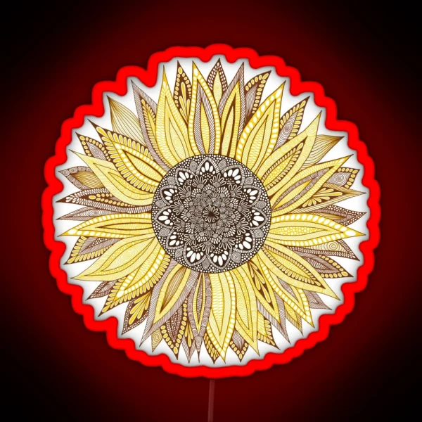 Sunflower Mandala RGB Neon Sign