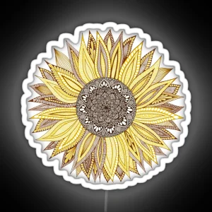 Sunflower Mandala RGB Neon Sign
