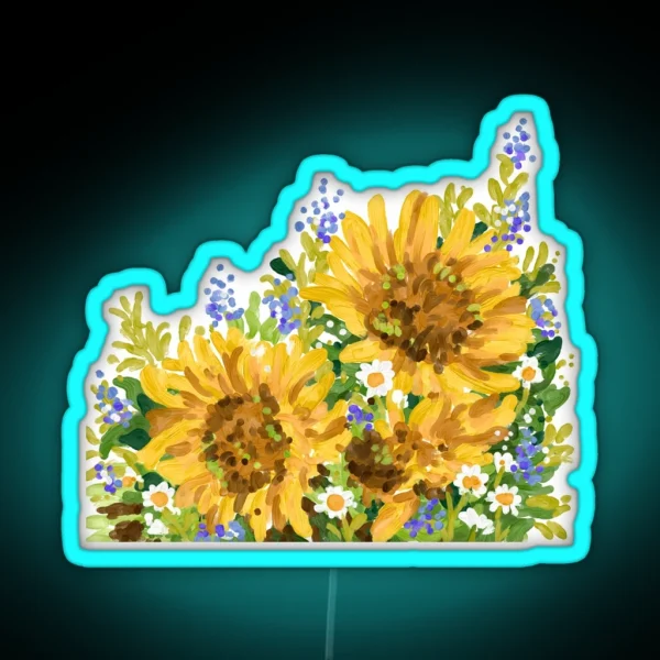 Sunflower Painting RGB Neon Sign