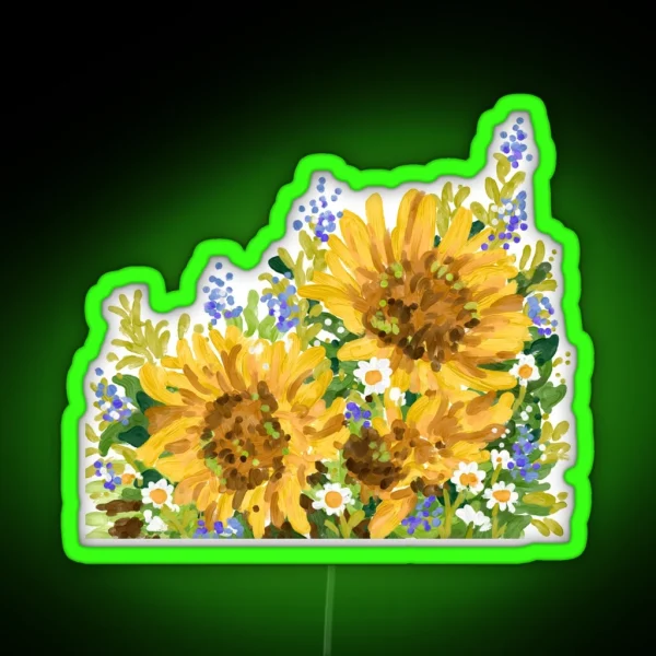 Sunflower Painting RGB Neon Sign
