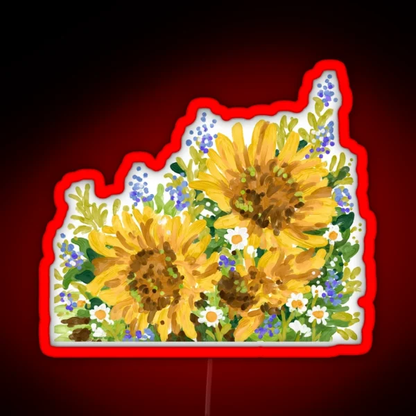 Sunflower Painting RGB Neon Sign