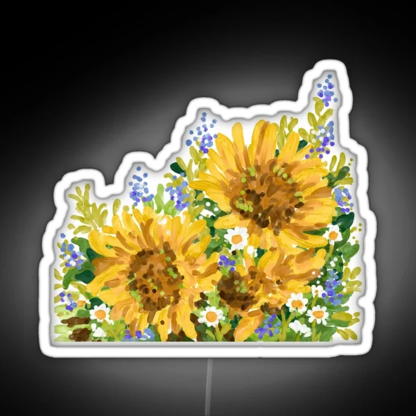 Sunflower Painting RGB Neon Sign