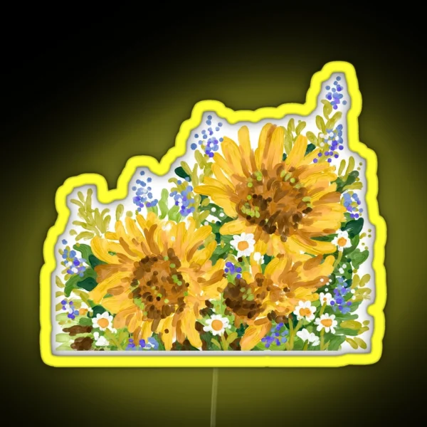Sunflower Painting RGB Neon Sign