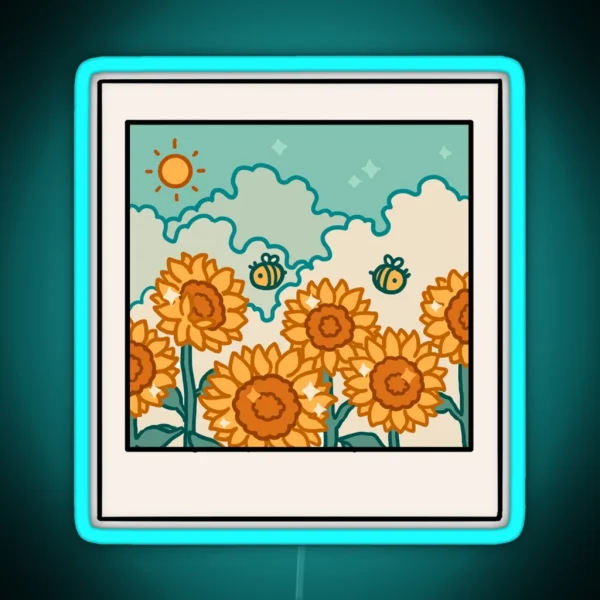Sunflower Photo RGB Neon Sign