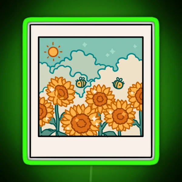 Sunflower Photo RGB Neon Sign