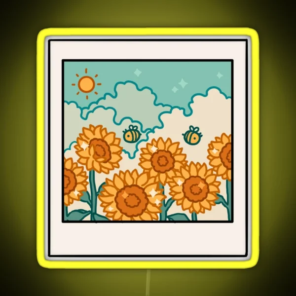 Sunflower Photo RGB Neon Sign