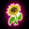 Vibrant RGB digital sunflower neon sign art for home decor.