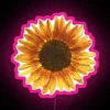 Vibrant RGB sunflower wall art with dynamic color changing effects.