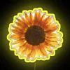 Colorful LED sunflower neon light decoration with vibrant RGB display