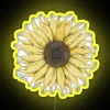 Vibrant LED sunflower decoration in full color RGB neon display