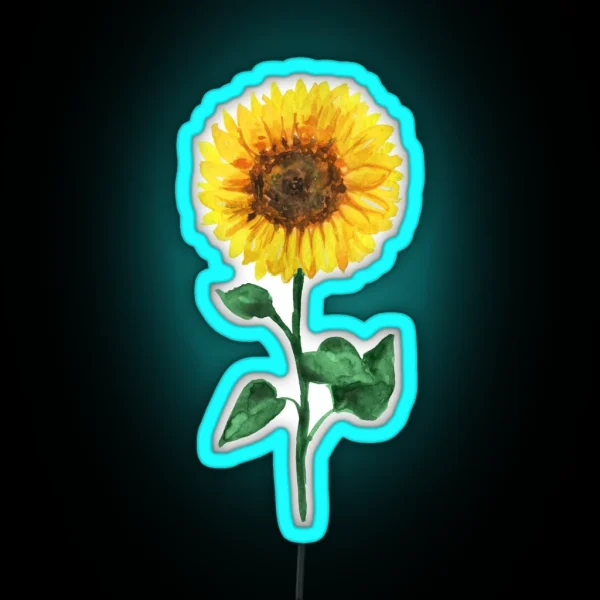 Sunflower Watercolor RGB Neon Sign