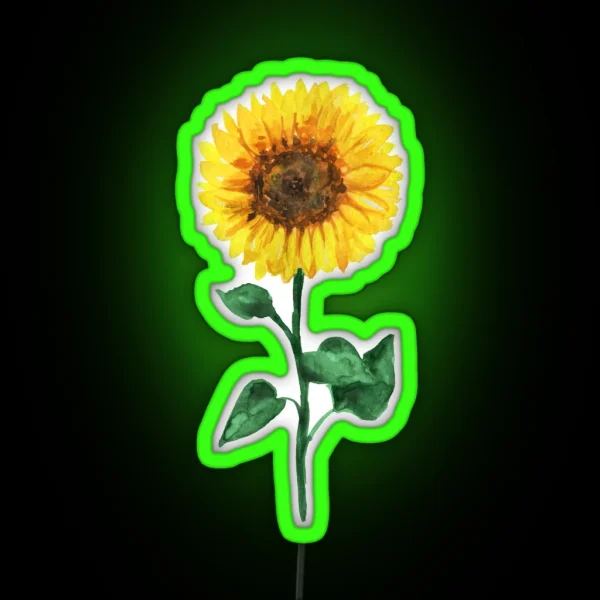 Sunflower Watercolor RGB Neon Sign