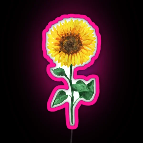 Sunflower Watercolor RGB Neon Sign