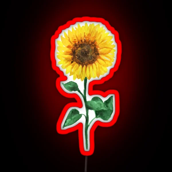 Sunflower Watercolor RGB Neon Sign