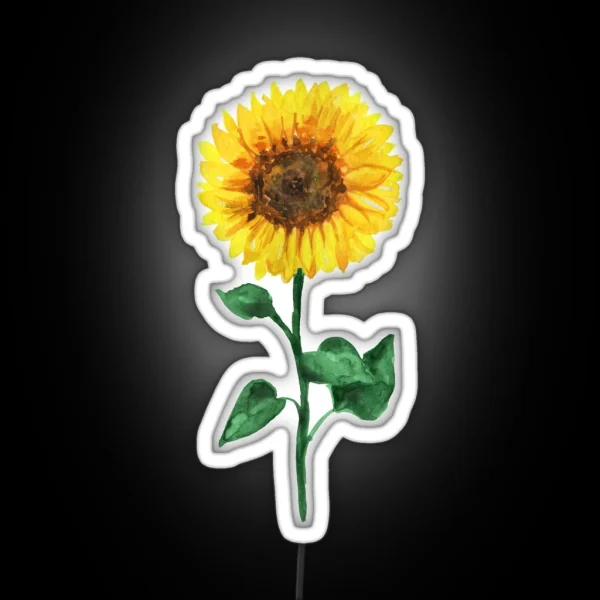 Sunflower Watercolor RGB Neon Sign