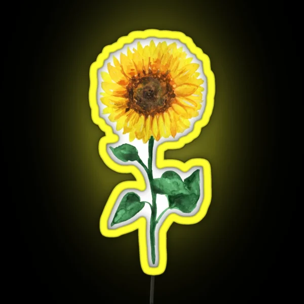 Sunflower Watercolor RGB Neon Sign