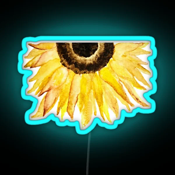 Sunflower Watercolor RGB Neon Sign