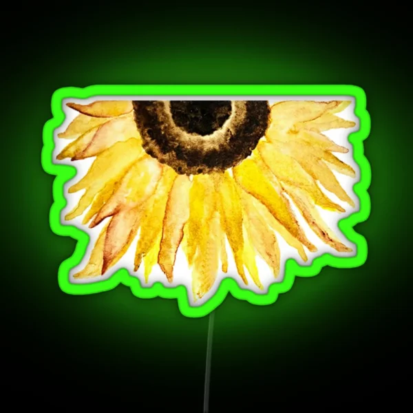 Sunflower Watercolor RGB Neon Sign