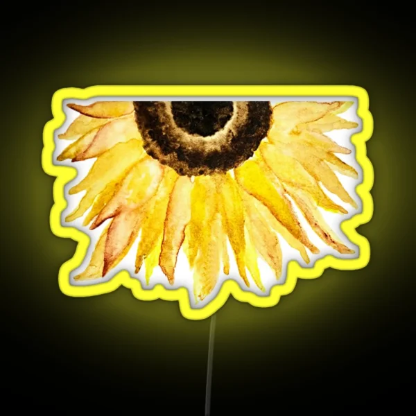 Sunflower Watercolor RGB Neon Sign